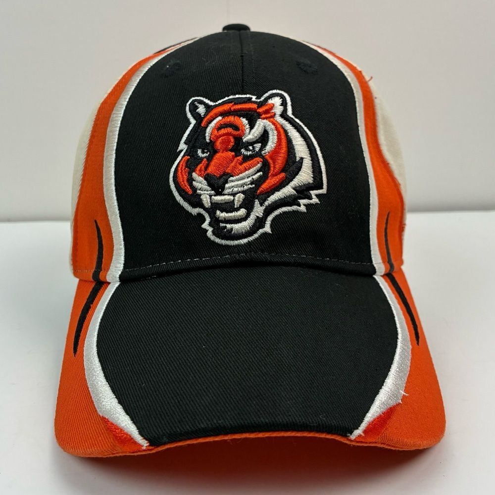 NFL Cincinnati Bengals Adjustable Football Team Hat Tiger Orange White Black Y2K